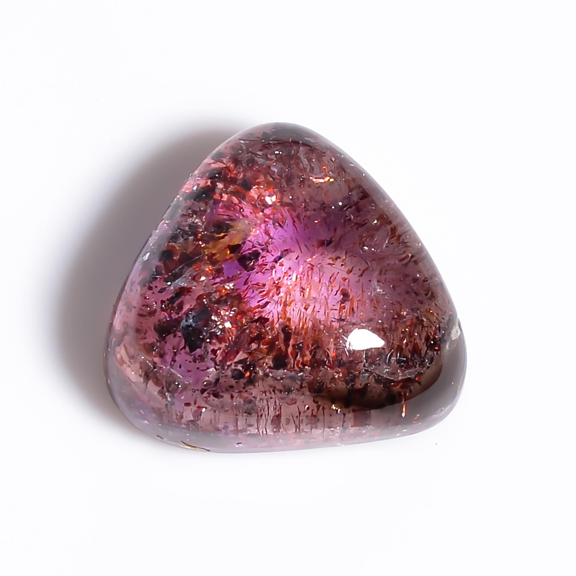 elestial quartz trillion shape cabochon loose gemstone